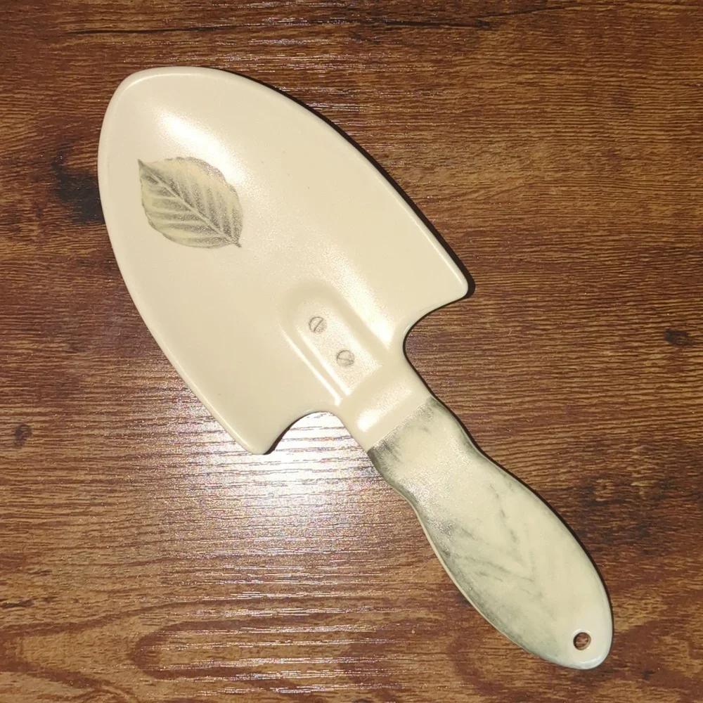 Pfaltzgraff Naturewood Leaf Design Cake Server Spoon Rest Hanging Spoonrest